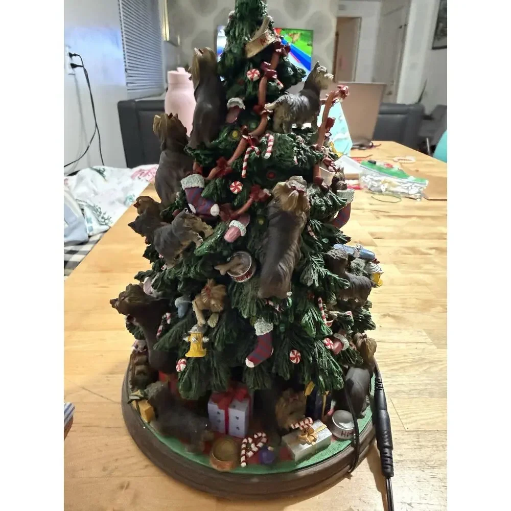 Danbury Yorkie Dog Light Up Christmas Tree Tested Works